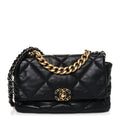 Lambskin Quilted Large Chanel 19 Flap Black