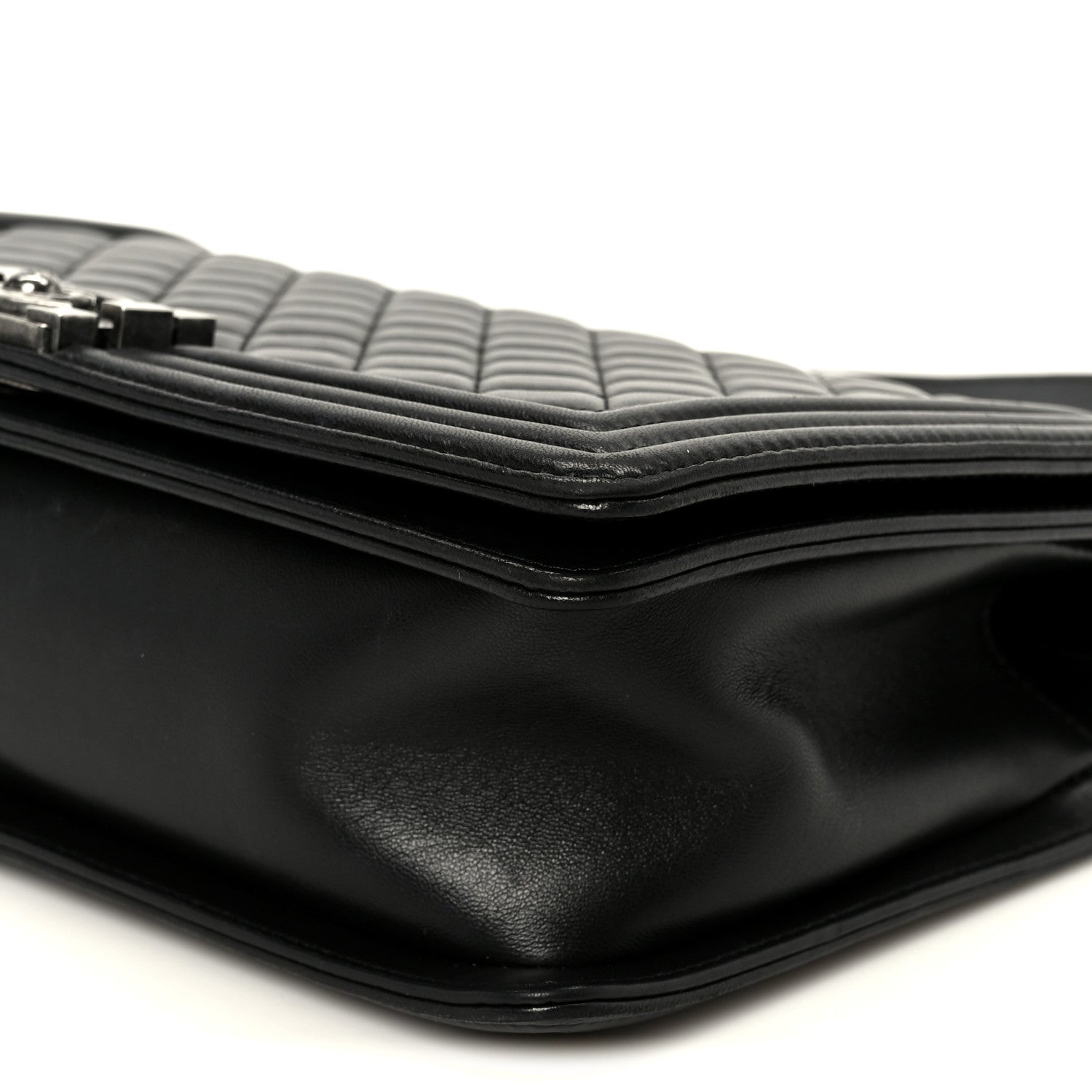 Calfskin Quilted New Medium Boy Flap Black