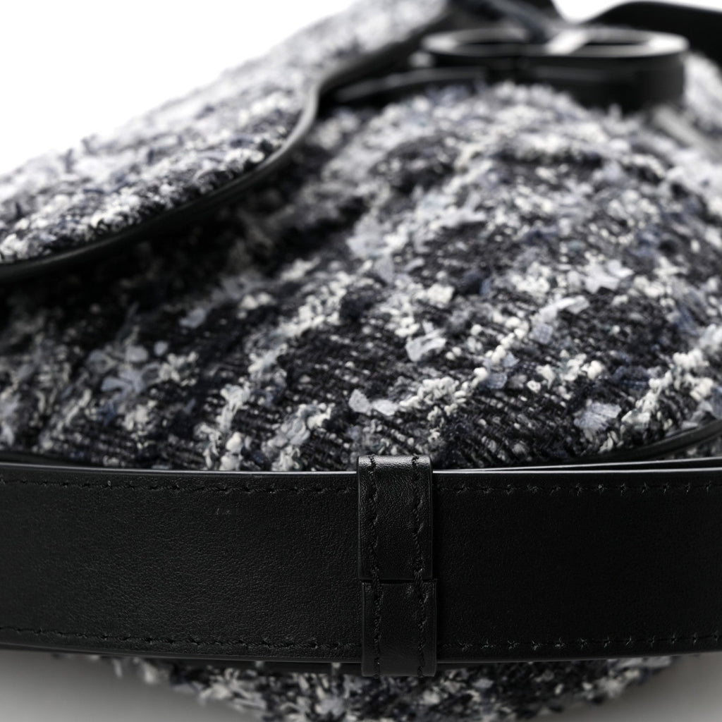 Tweed Saddle Bag Black Silver