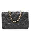 Lambskin Embossed Monogram Pochette Coussin Black