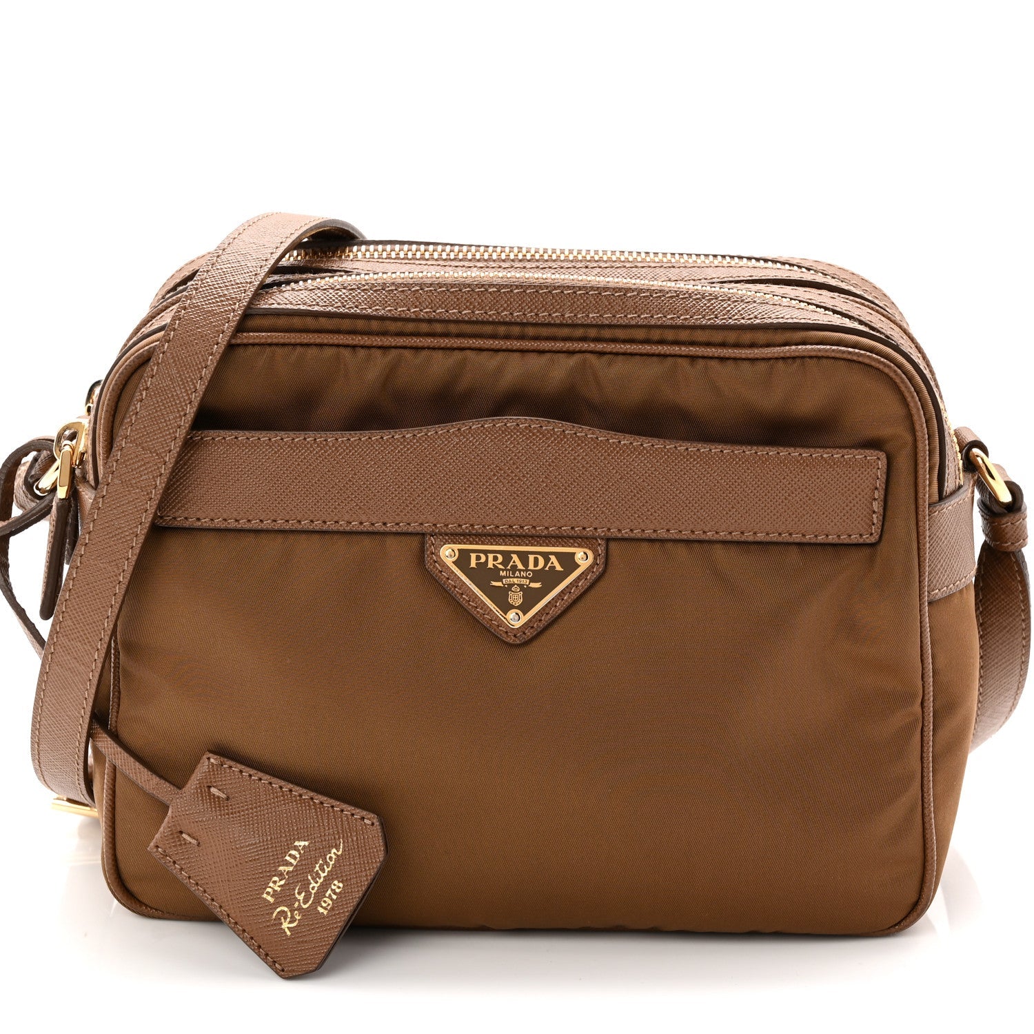 Tessuto Nylon Saffiano Re-Edition 1978 Messenger Bag Sughero Sughero