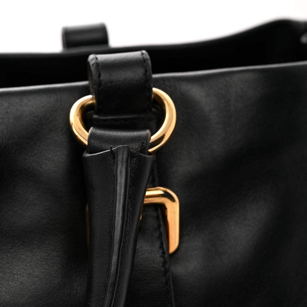Soft Calfskin Shopping Satchel Black