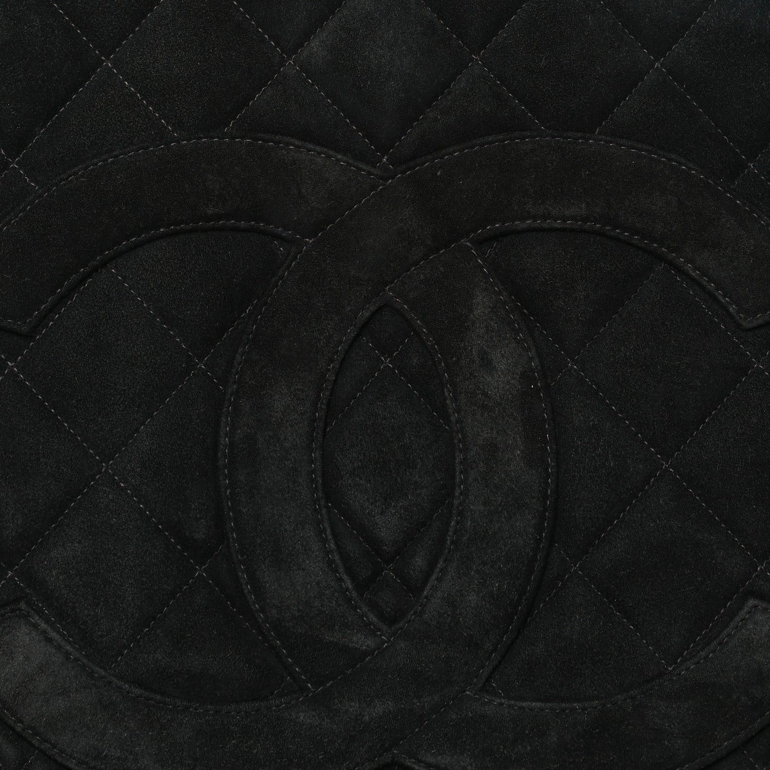 Suede Quilted Medallion Tote Black
