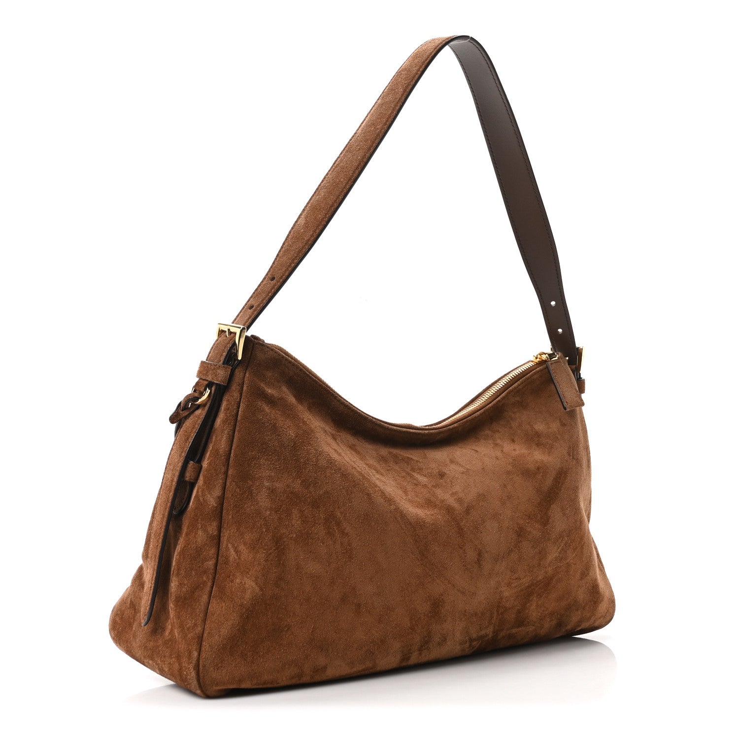 Scamosciato Suede Large Aimee Shoulder Bag Cacao