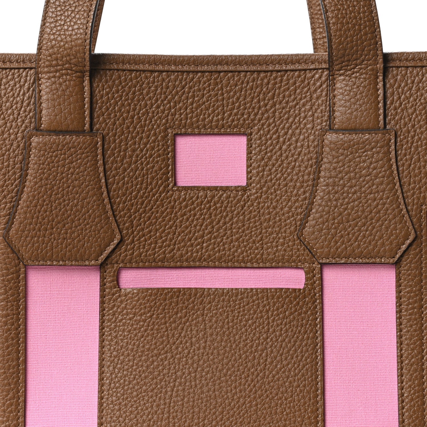 Canvas Calfskin Petit H Bell Tote Bag Rose Gold