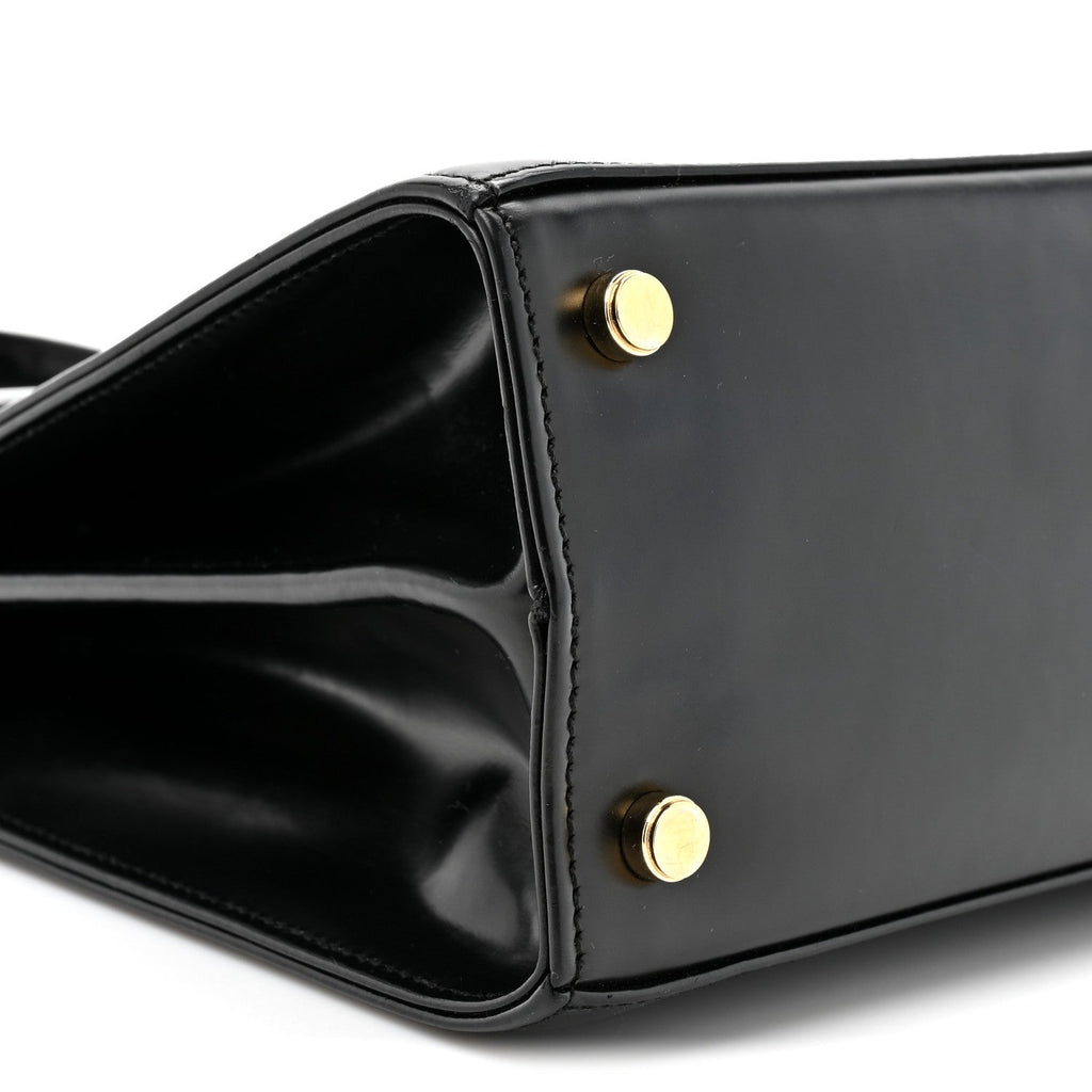 Brushed Off Calfskin Small Iconic Top Handle Black
