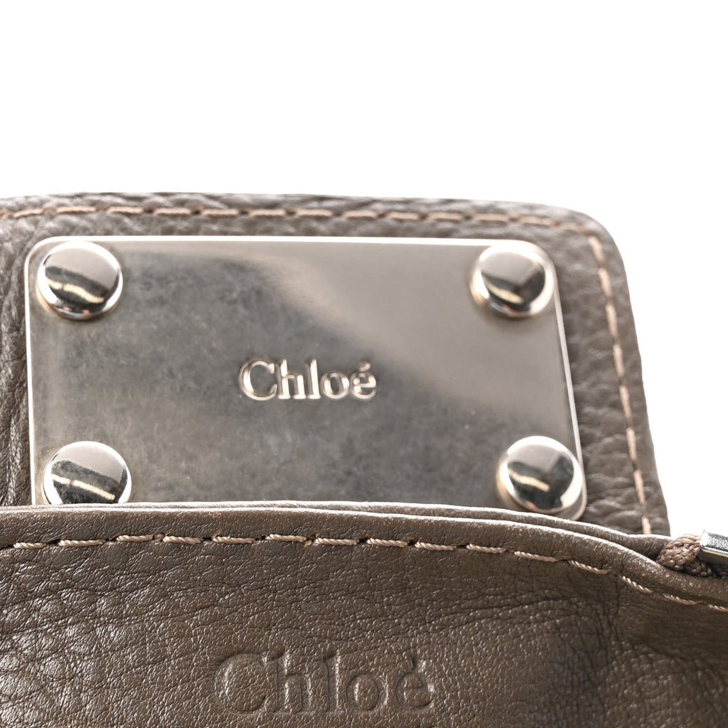 Calfskin Medium Paddington Satchel Gris Vert