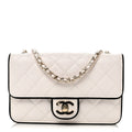 Lambskin Quilted Resin CC Mini Flap Bag White Black