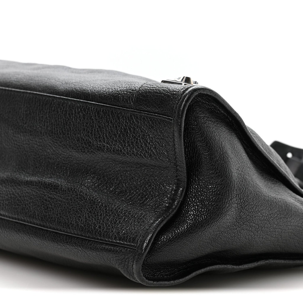 Chevre Silver Metallic Edge Hardware City Black