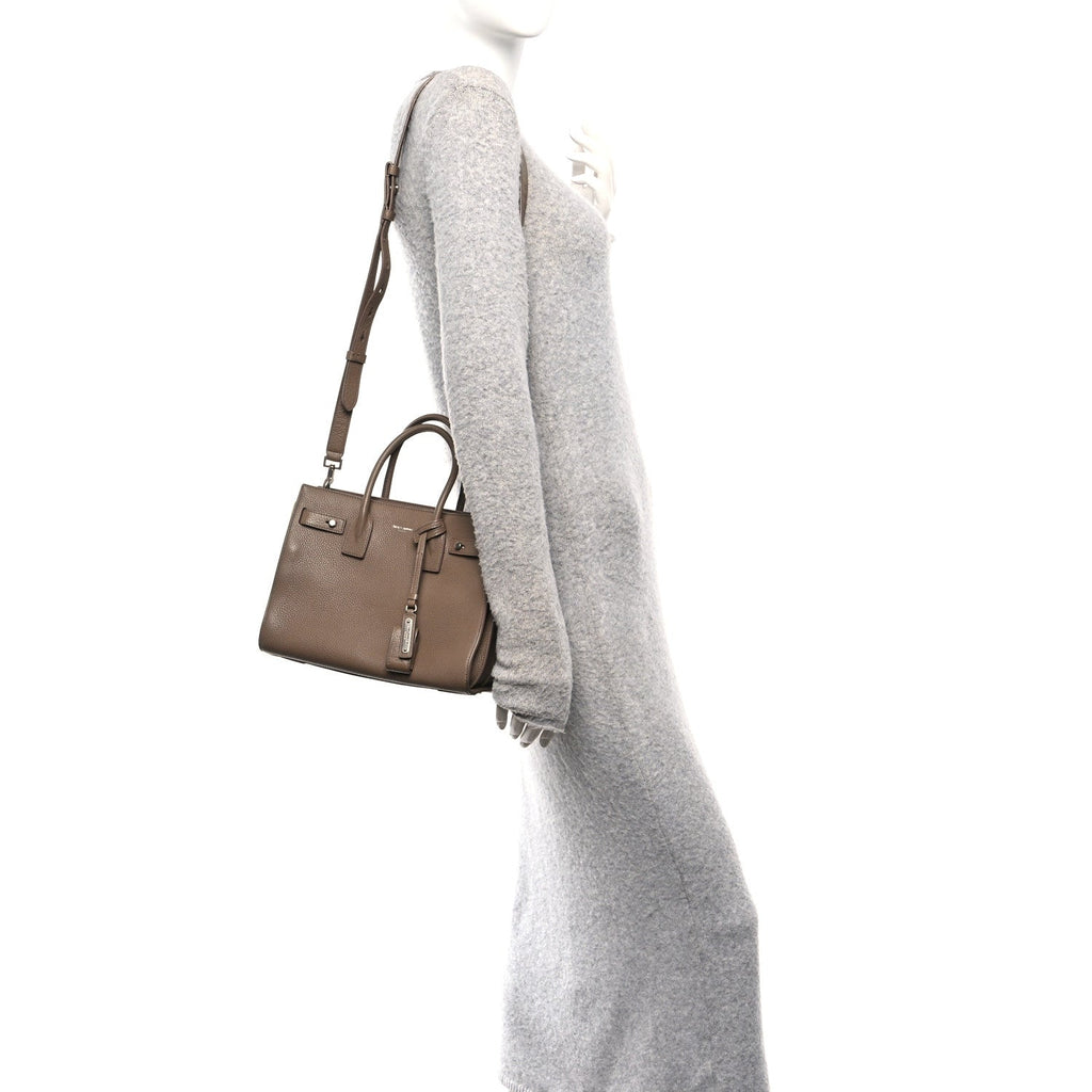Grained Calfskin Baby Sac De Jour Souple Taupe
