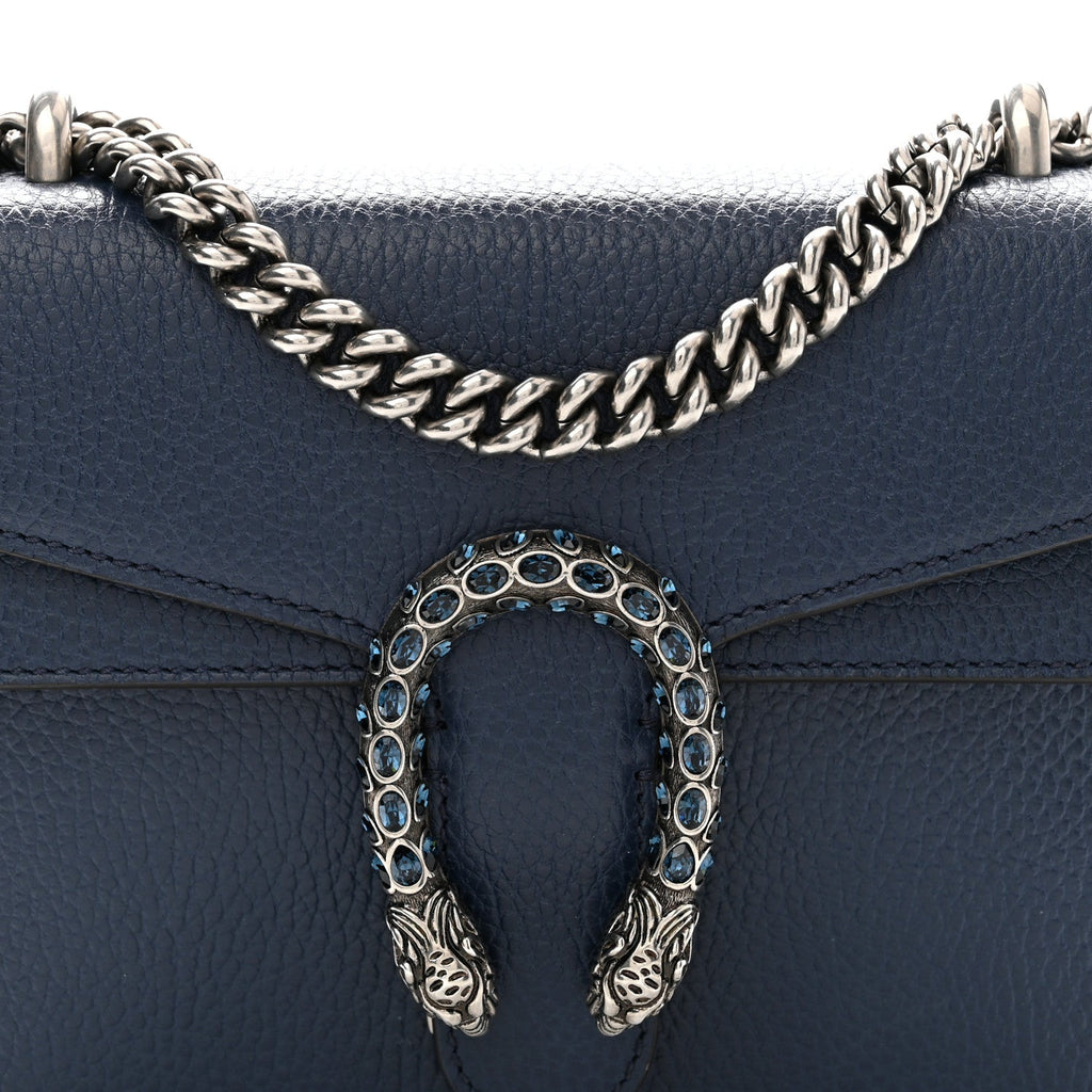 Dollar Calfskin Crystal Mini Dionysus Shoulder Bag Blue Agata Montana Sapphire