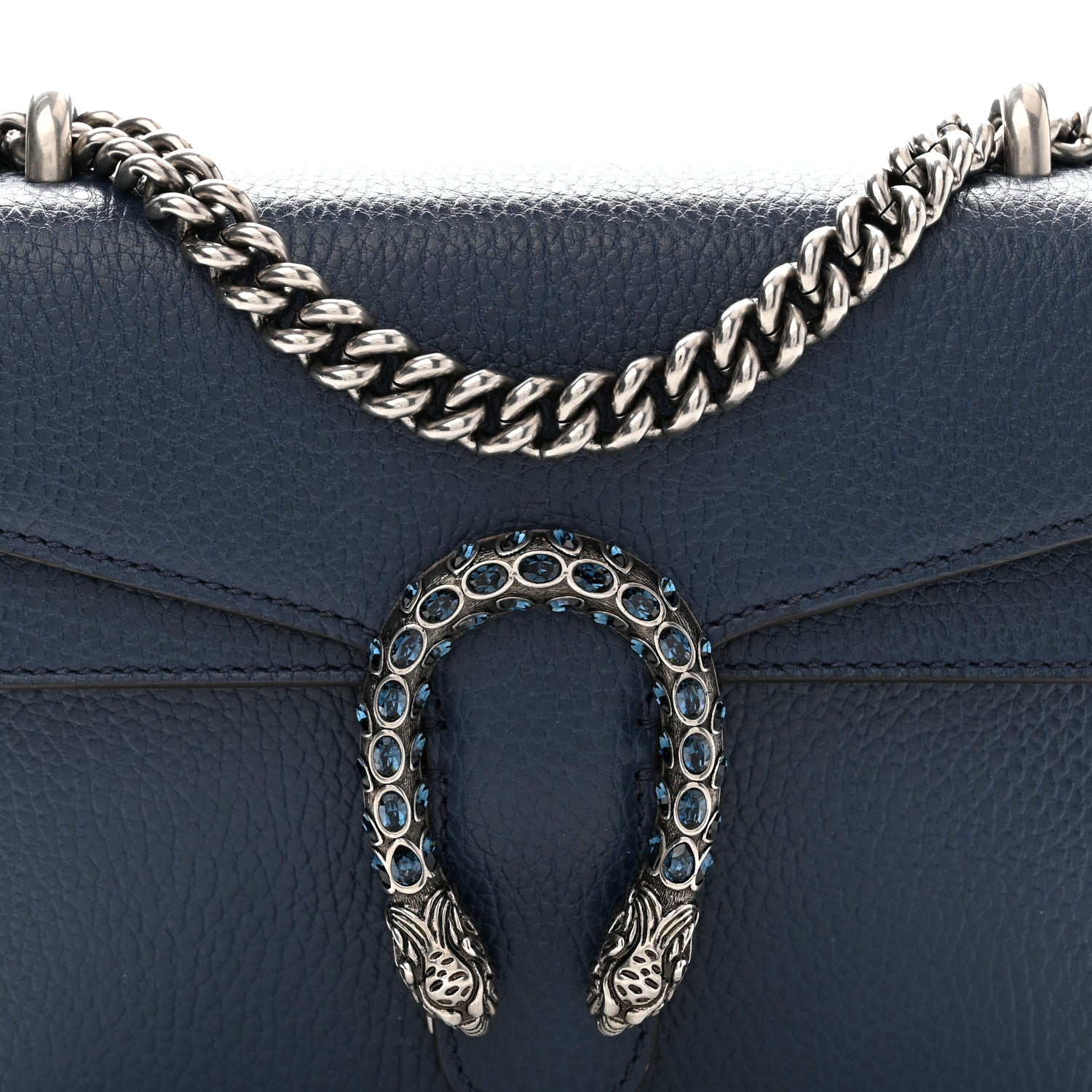 Dollar Calfskin Crystal Mini Dionysus Shoulder Bag Blue Agata Montana Sapphire