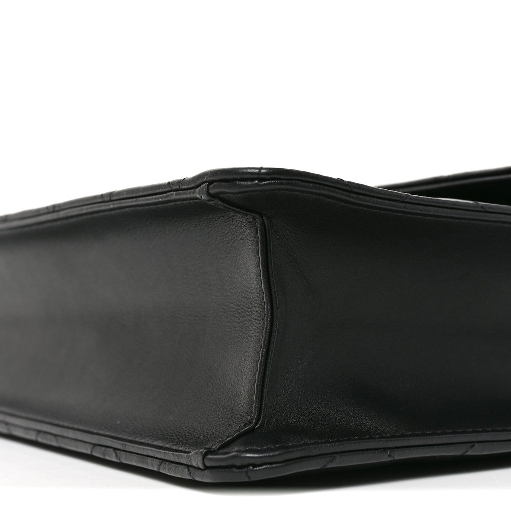 Lambskin Quilted Briefcase Satchel So Black