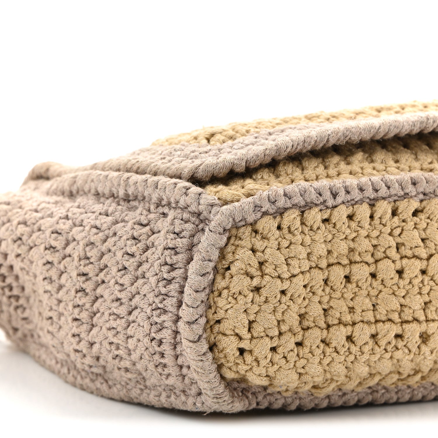 Crochet Camellia Flap Bag Beige