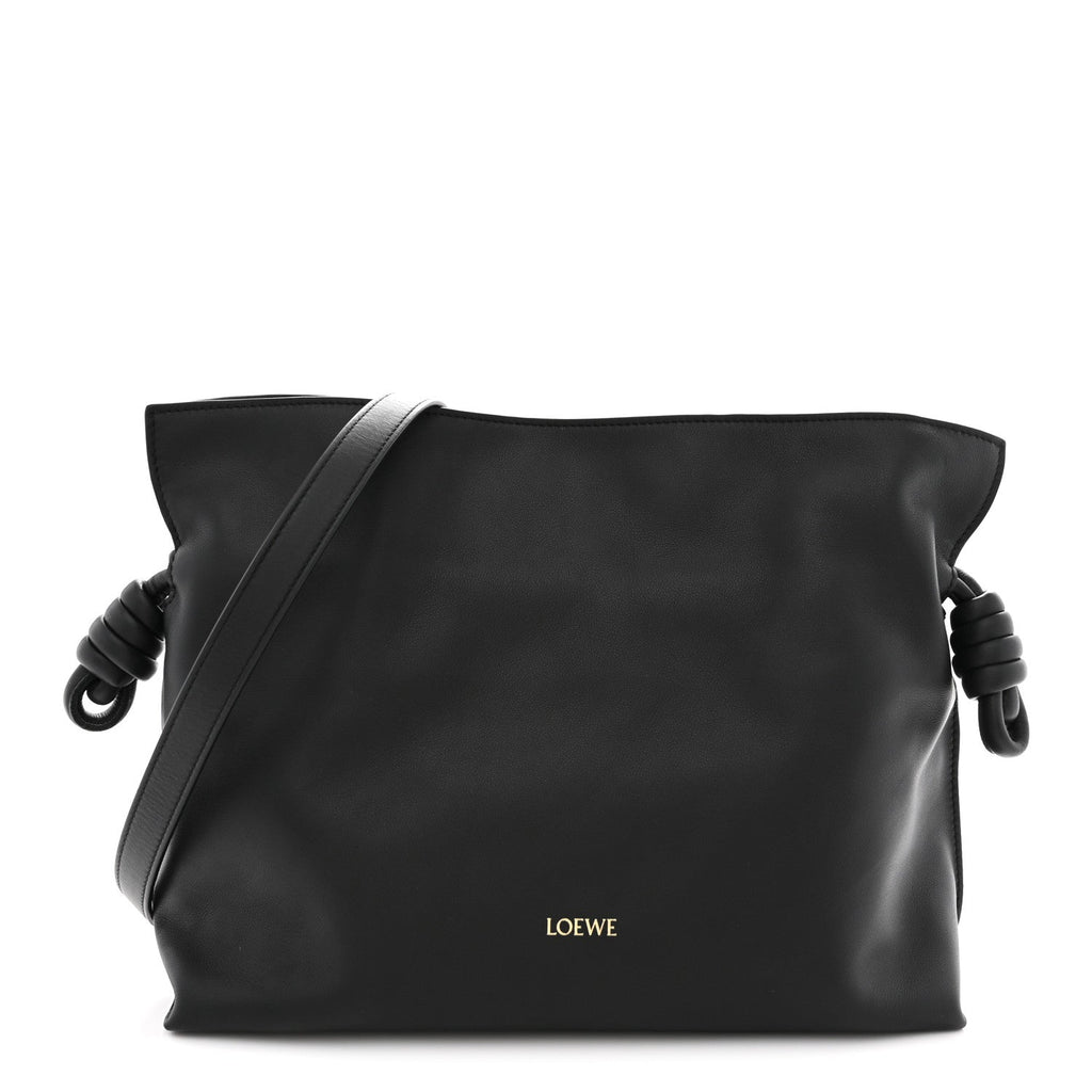 Nappa Medium Flamenco Knot Bag Black