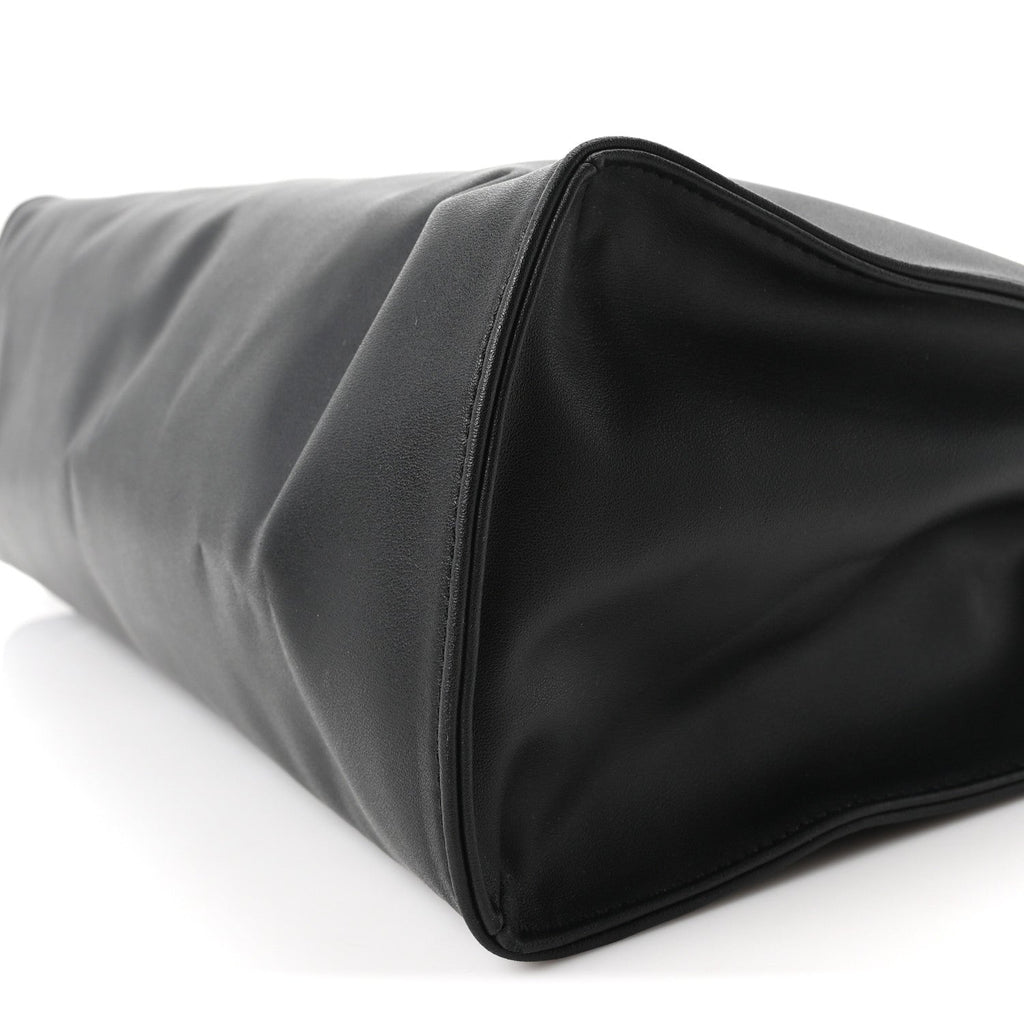 Vegan Leather Medium Shopping Bag Black