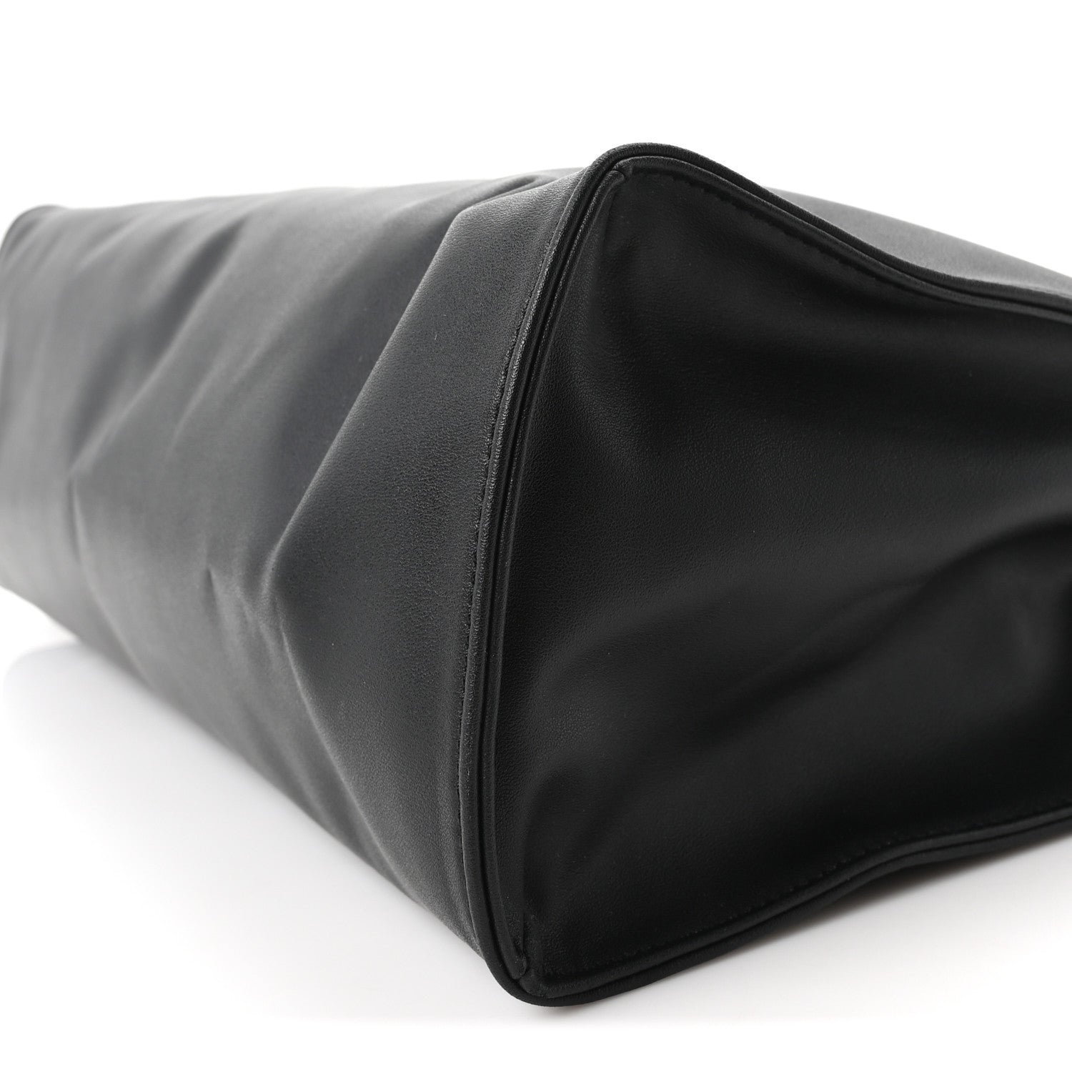 Vegan Leather Medium Shopping Bag Black