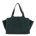 Smooth Calfskin Medium Tri-Fold Bag Bottle Green