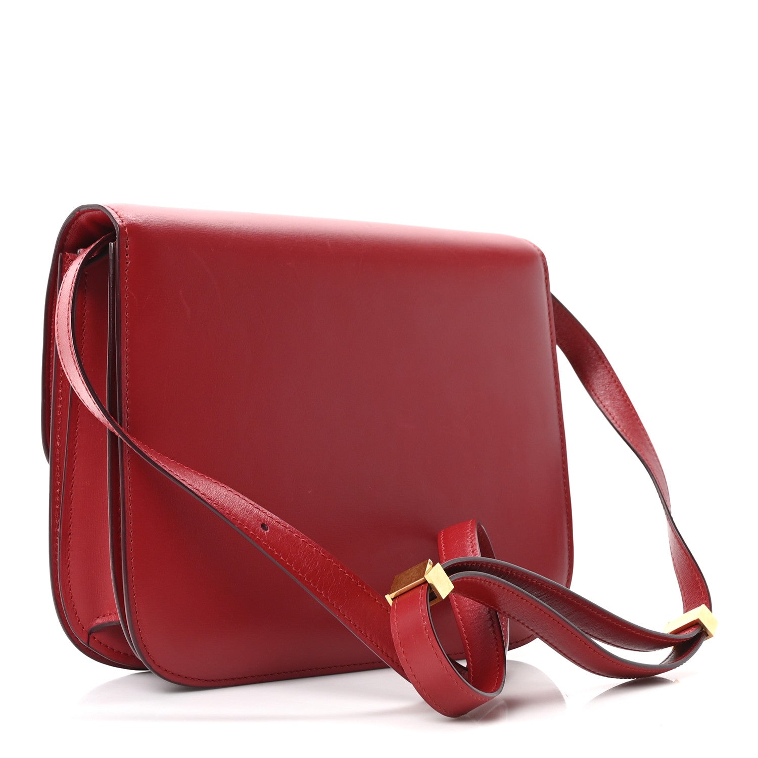Box Calfskin Medium Classic Box Flap Bag Red Red