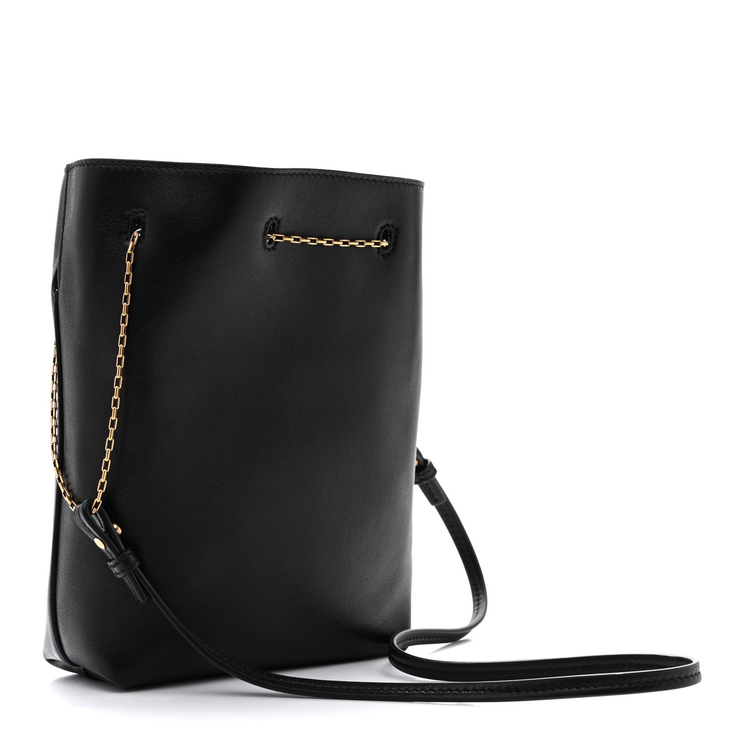 Lambskin Pochon Shoulder Bag Black