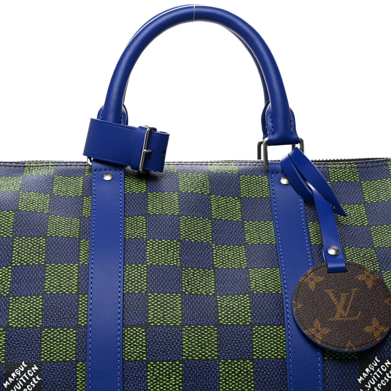 Damier Heritage Keepall Bandouliere 50 Blue Green