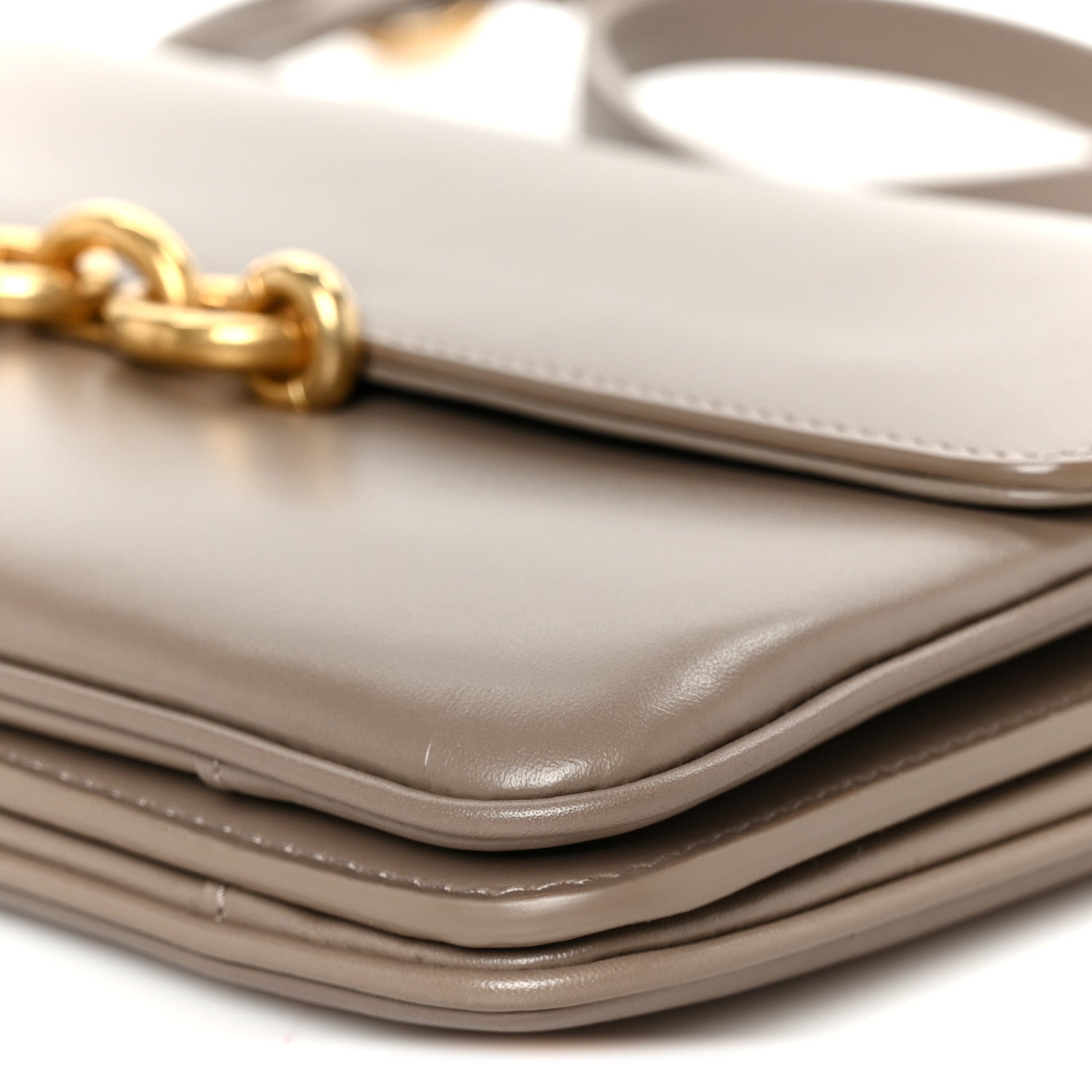 Smooth Calfskin Le Maillon Satchel Greyish Brown