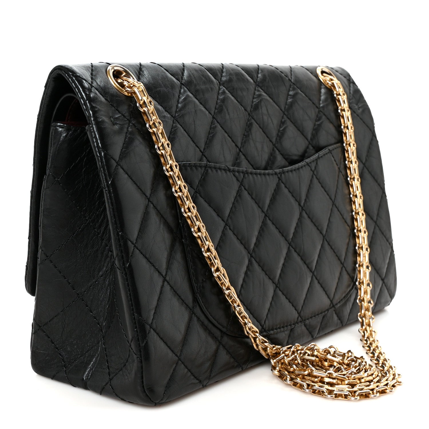 Aged Calfskin Quilted 2.55 Reissue 226 Flap Black