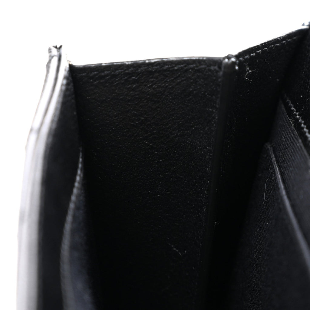 Grain De Poudre Matelasse Chevron Monogram Envelope Clutch Black