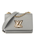 Epi Moonstone Twist Shoulder Bag MM Grey
