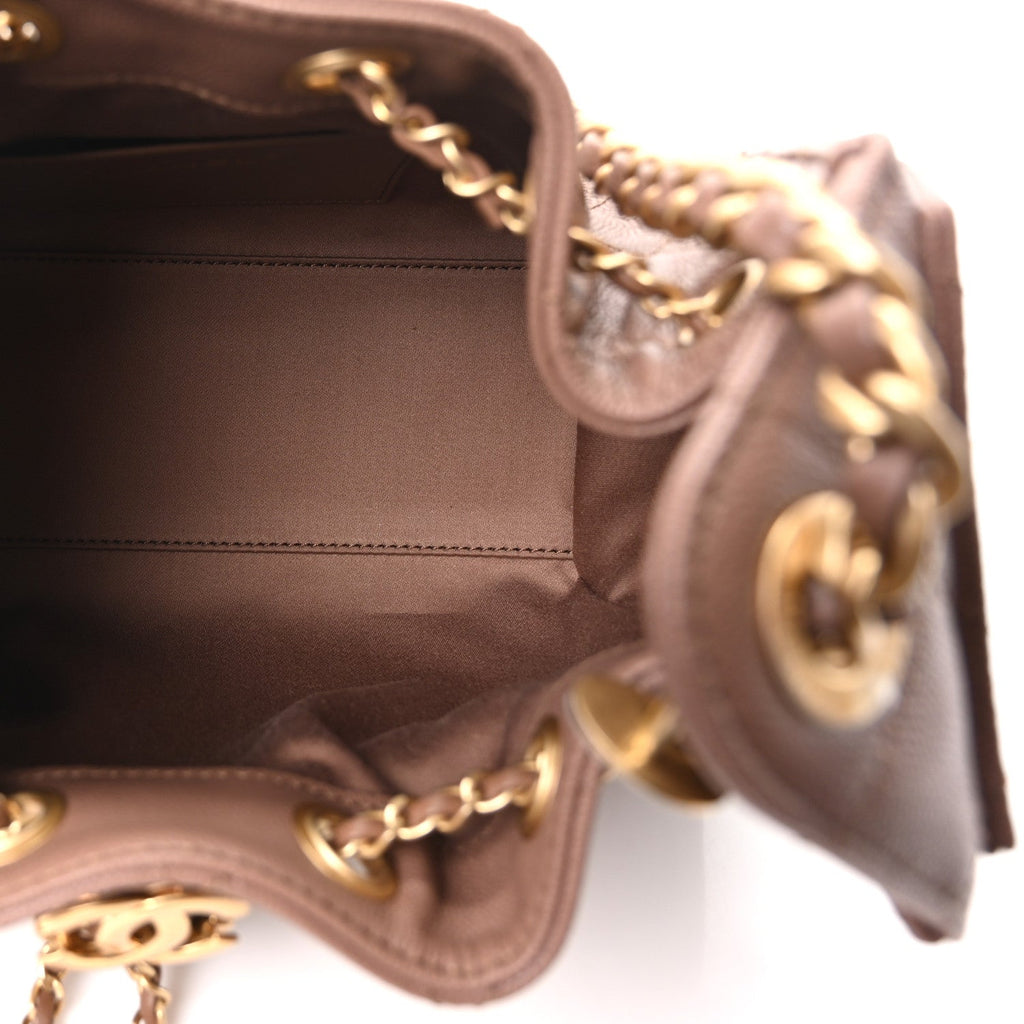 Caviar Quilted Mini Chanel 25 Handbag Brown