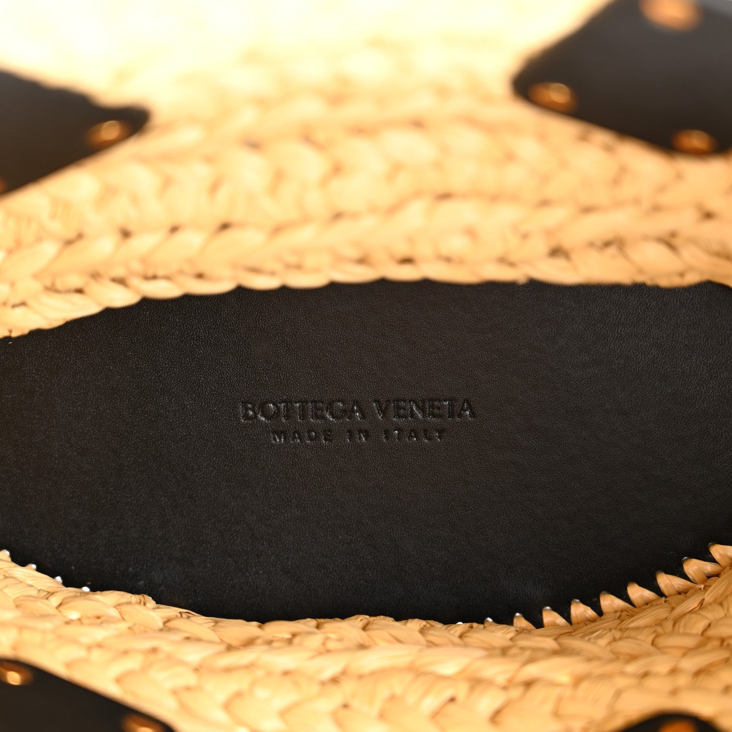 Raffia Calfskin Small Arco Basket Black