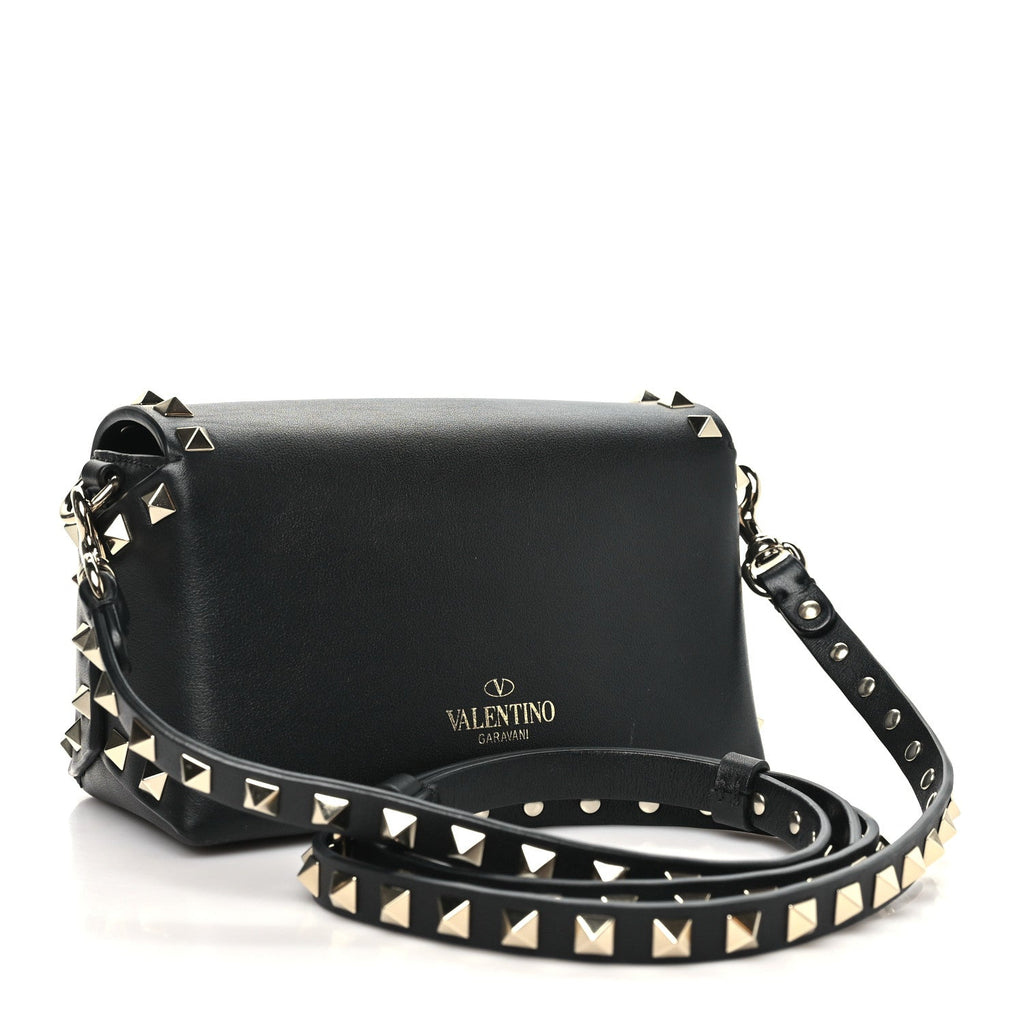 Vitello Mini Rockstud Crossbody Bag Black