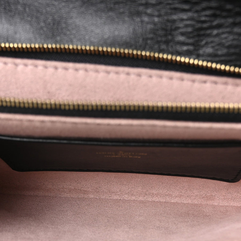 Lambskin Embossed Monogram Pochette Coussin Black