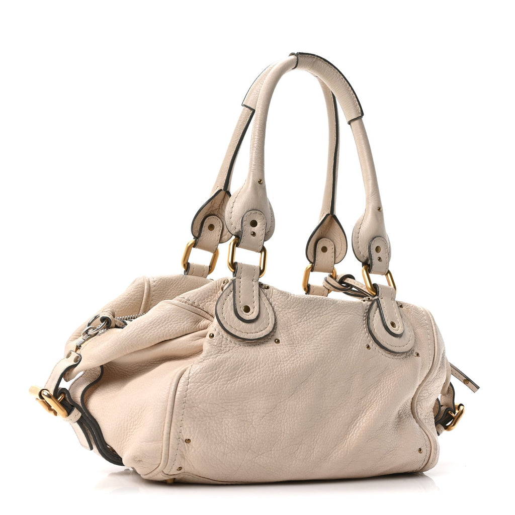 Calfskin Paddington Front Pocket Tote Creme