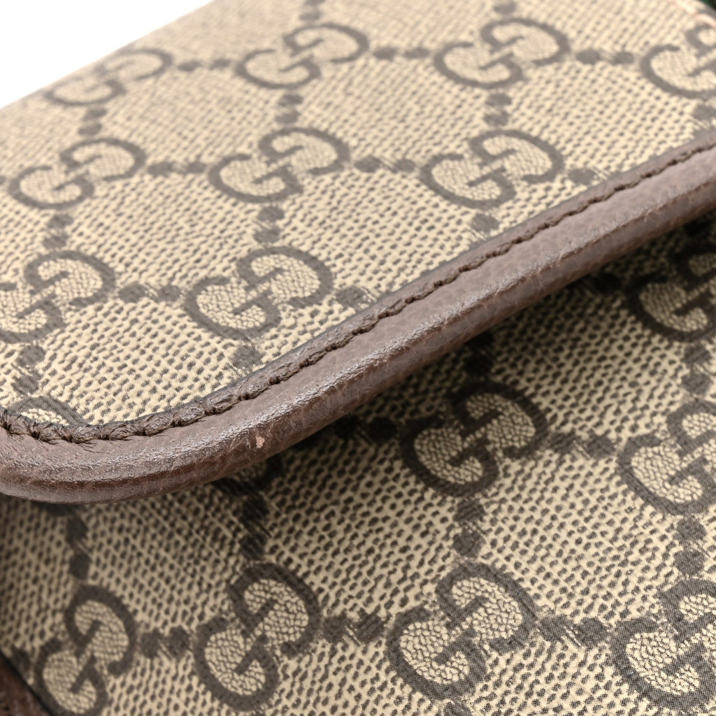 GG Supreme Monogram Web Small Ophidia Belt Bag Brown
