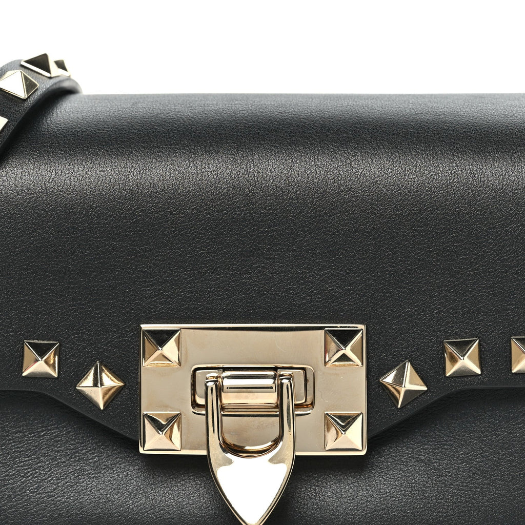Vitello Mini Rockstud Crossbody Bag Black