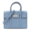 Classic Grain Calfskin Small Bayswater Porcelain Blue