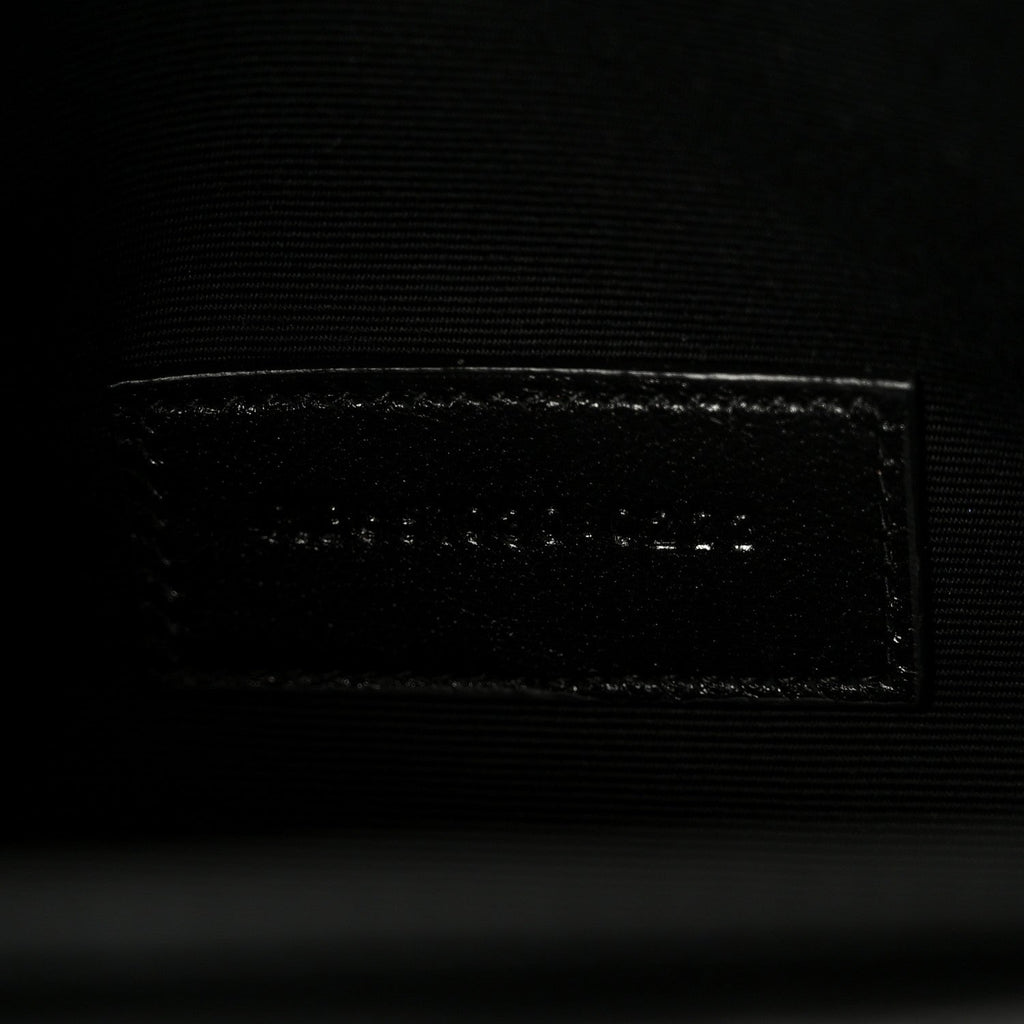 Grain De Poudre Textured Mixed Matelasse Triquilt Monogram Clutch Black