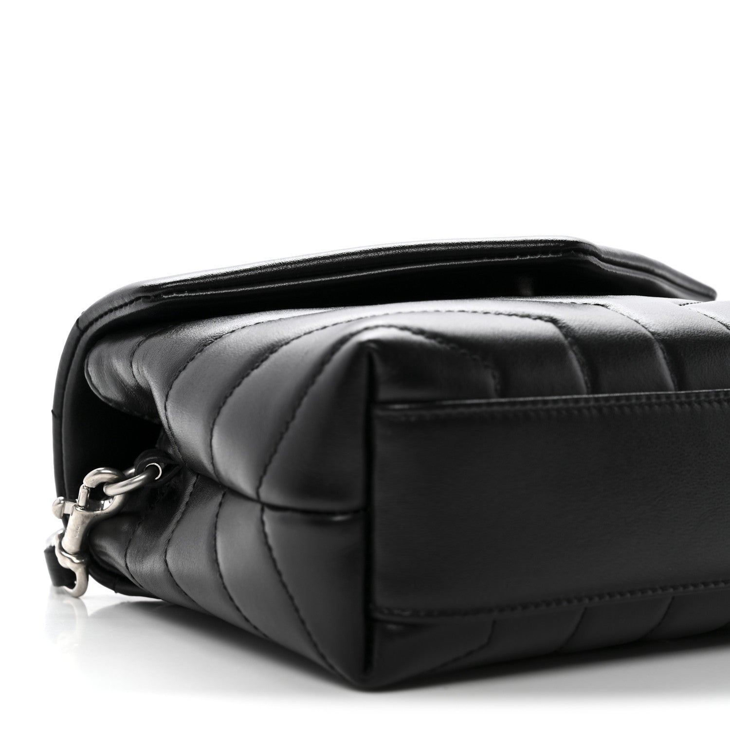 Calfskin Y Quilted Monogram Toy Loulou Crossbody Bag Black