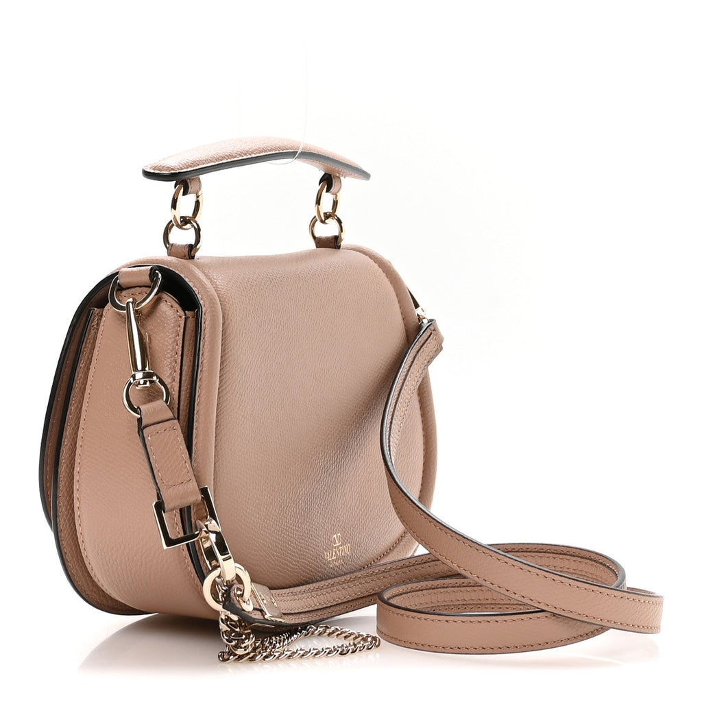 Grainy Calfskin VSling Saddle Bag Rose Cannelle