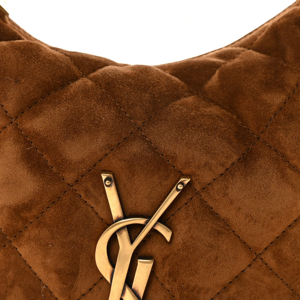 Suede Quilted Icarino Bag Cognac