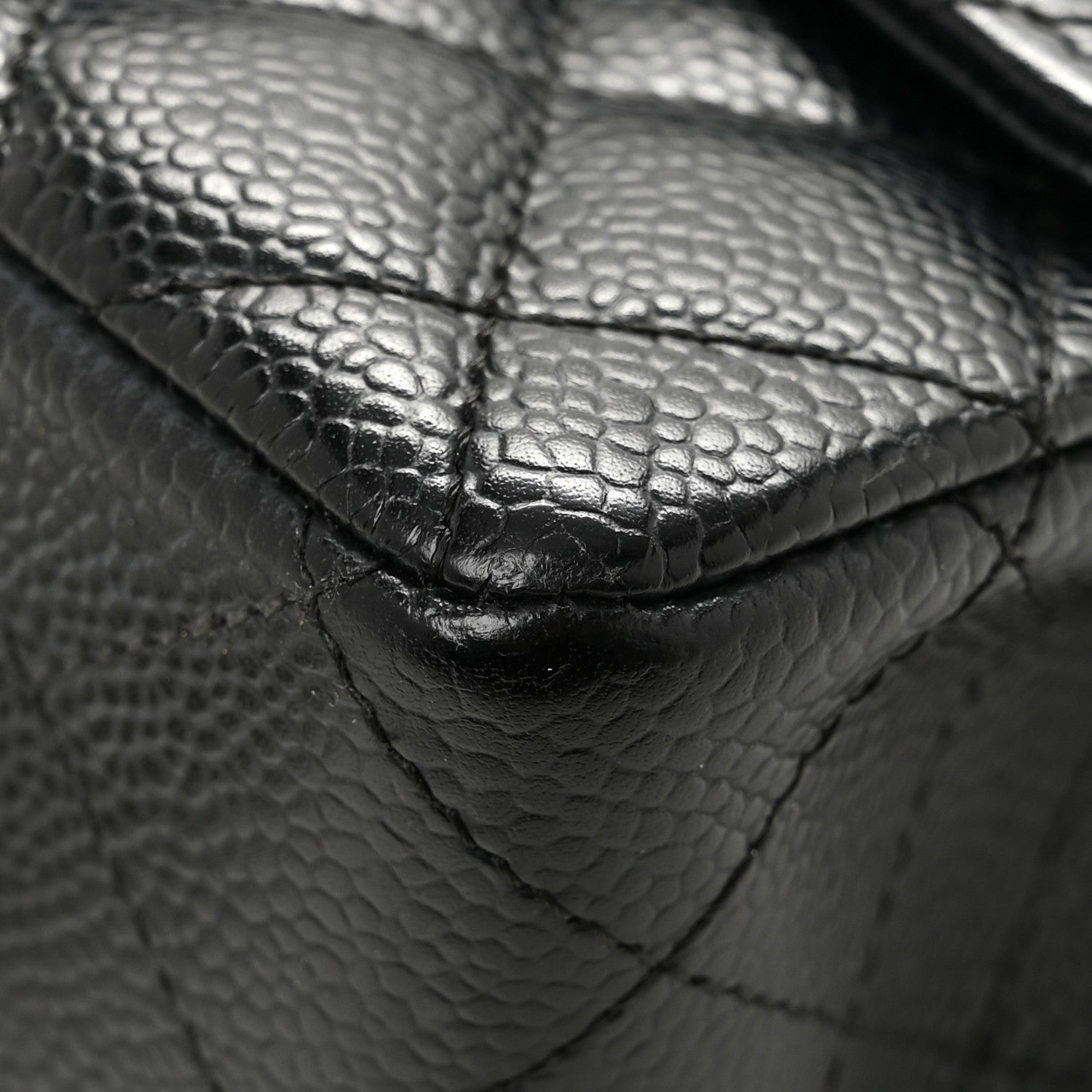 Caviar Quilted Mini Square Flap Black