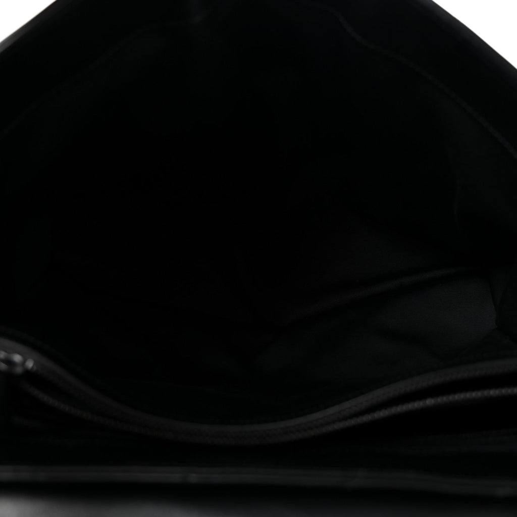 Calfskin Y Quilted Monogram Monochrome Large Loulou Chain Satchel Black