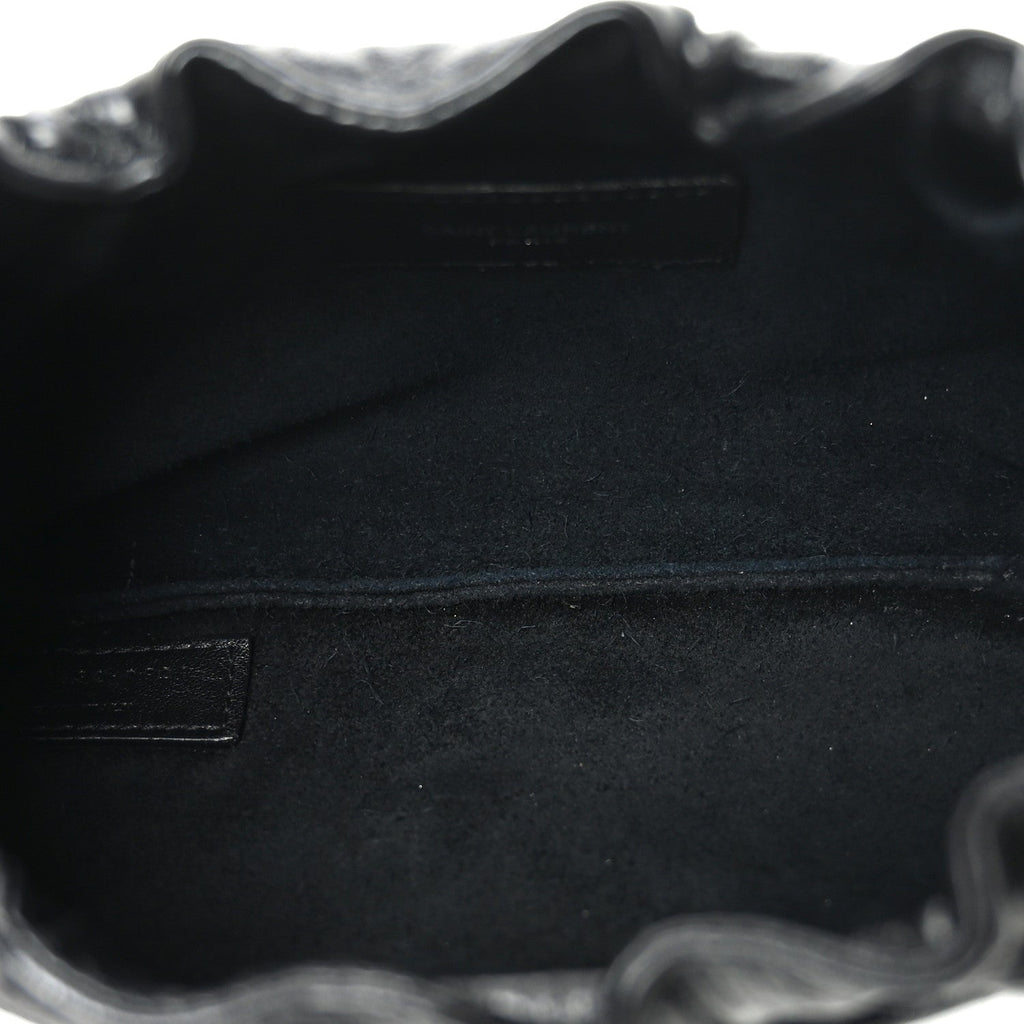 Calfskin Pac Ruched Hobo Black