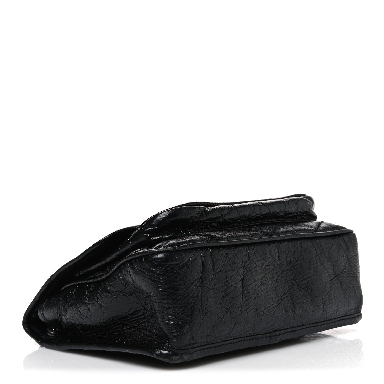Crinkled Calfskin Matelasse Monogram Baby Niki Chain Satchel Black