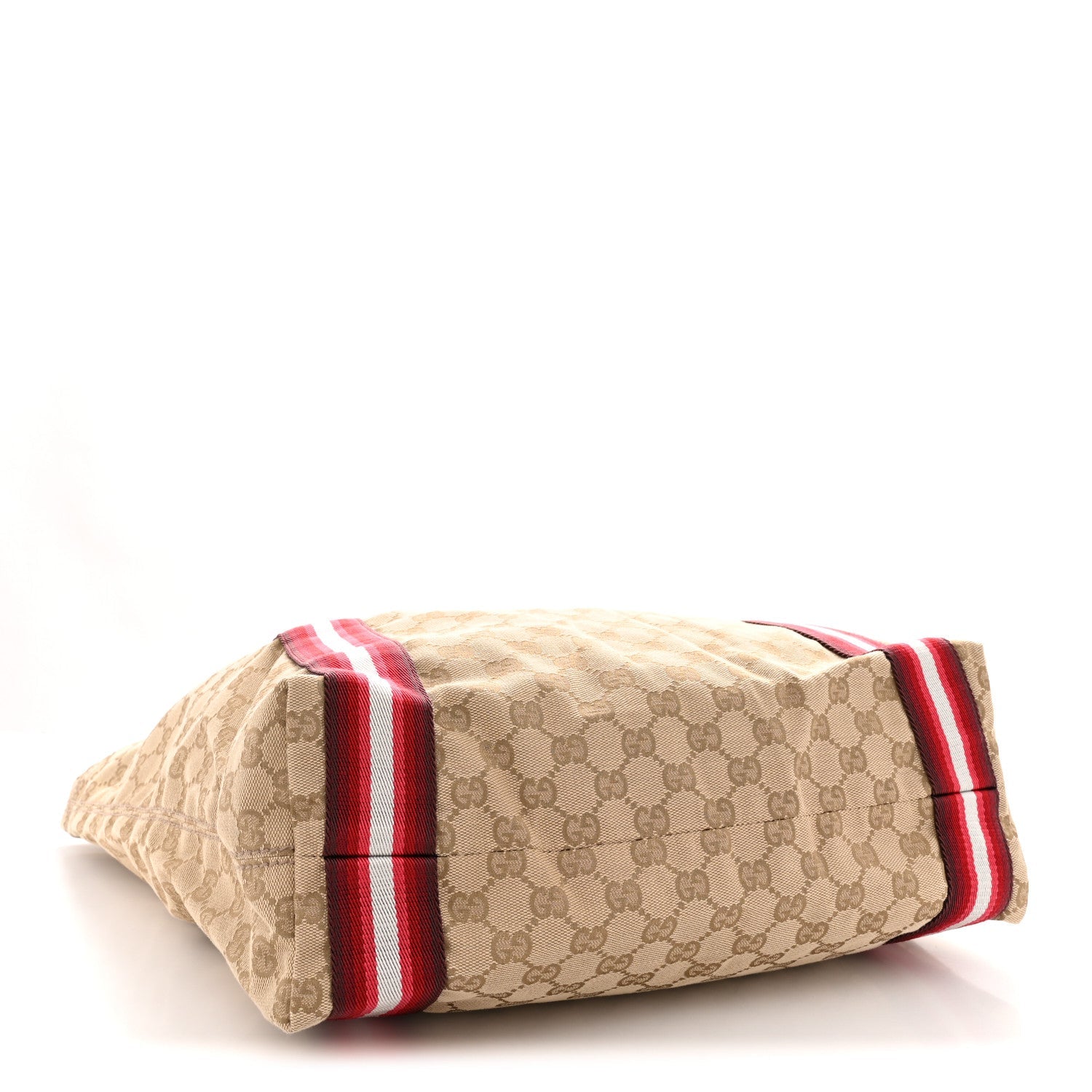 GG Monogram Medium Web Handle Vertical Tote Red