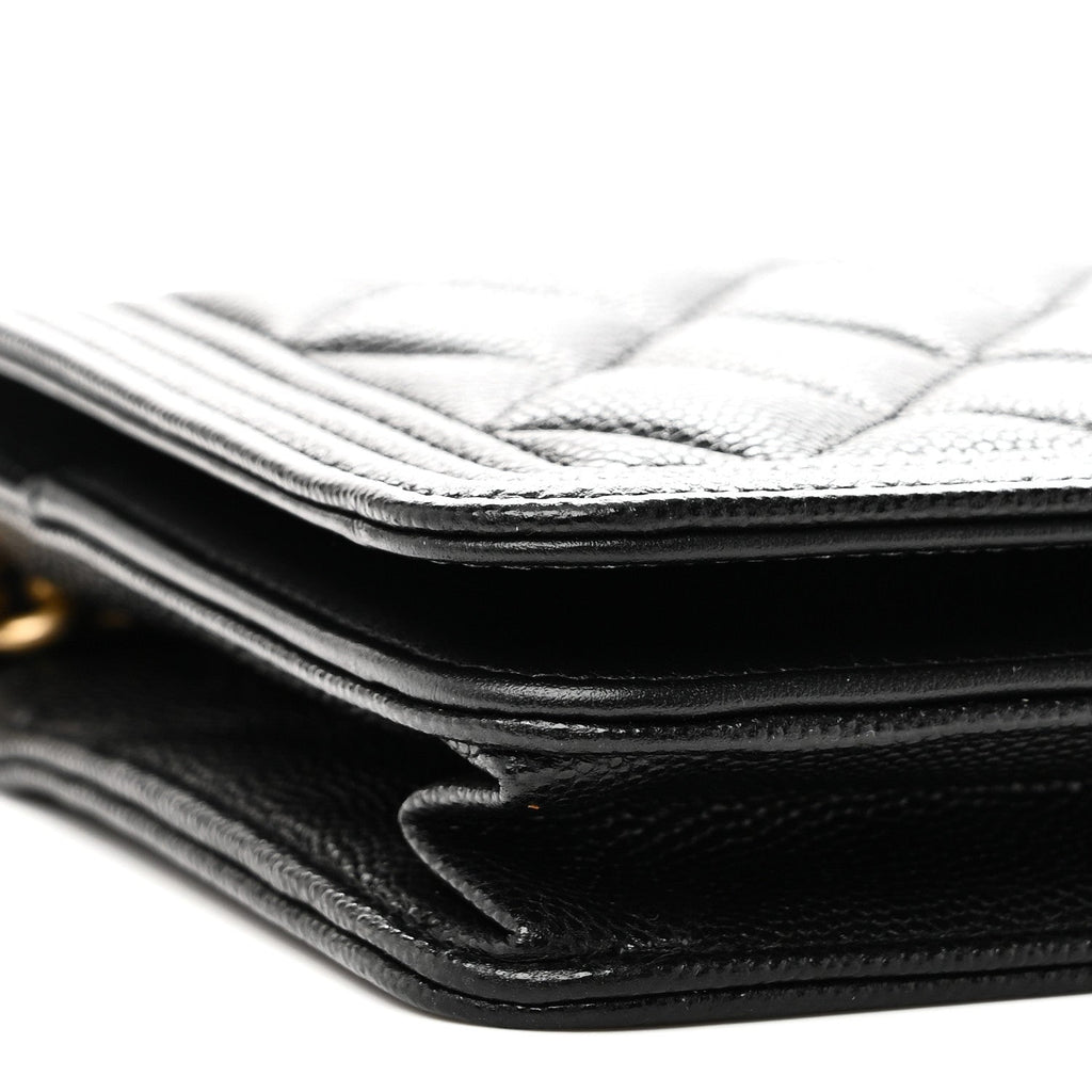 Caviar Quilted Boy Wallet On Chain WOC Black
