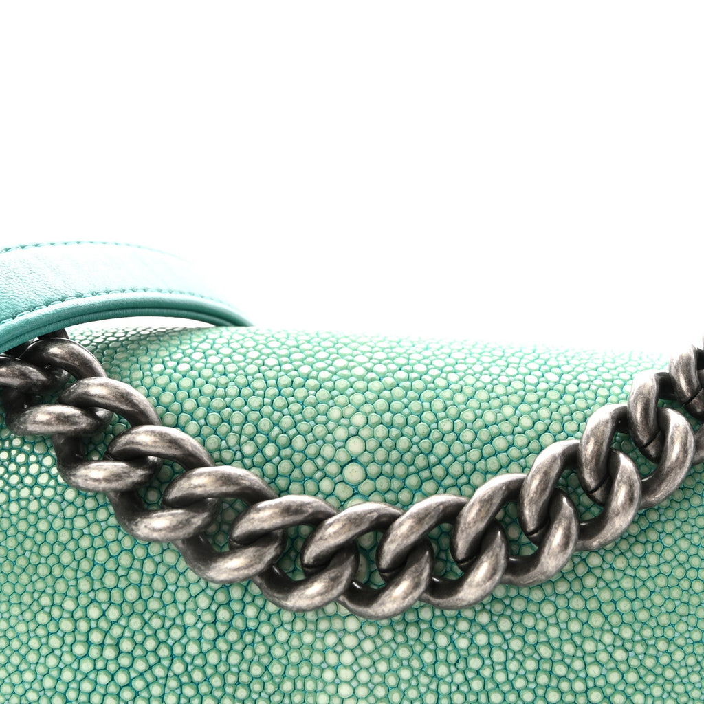 Galuchat Stingray Small Boy Flap Turquoise
