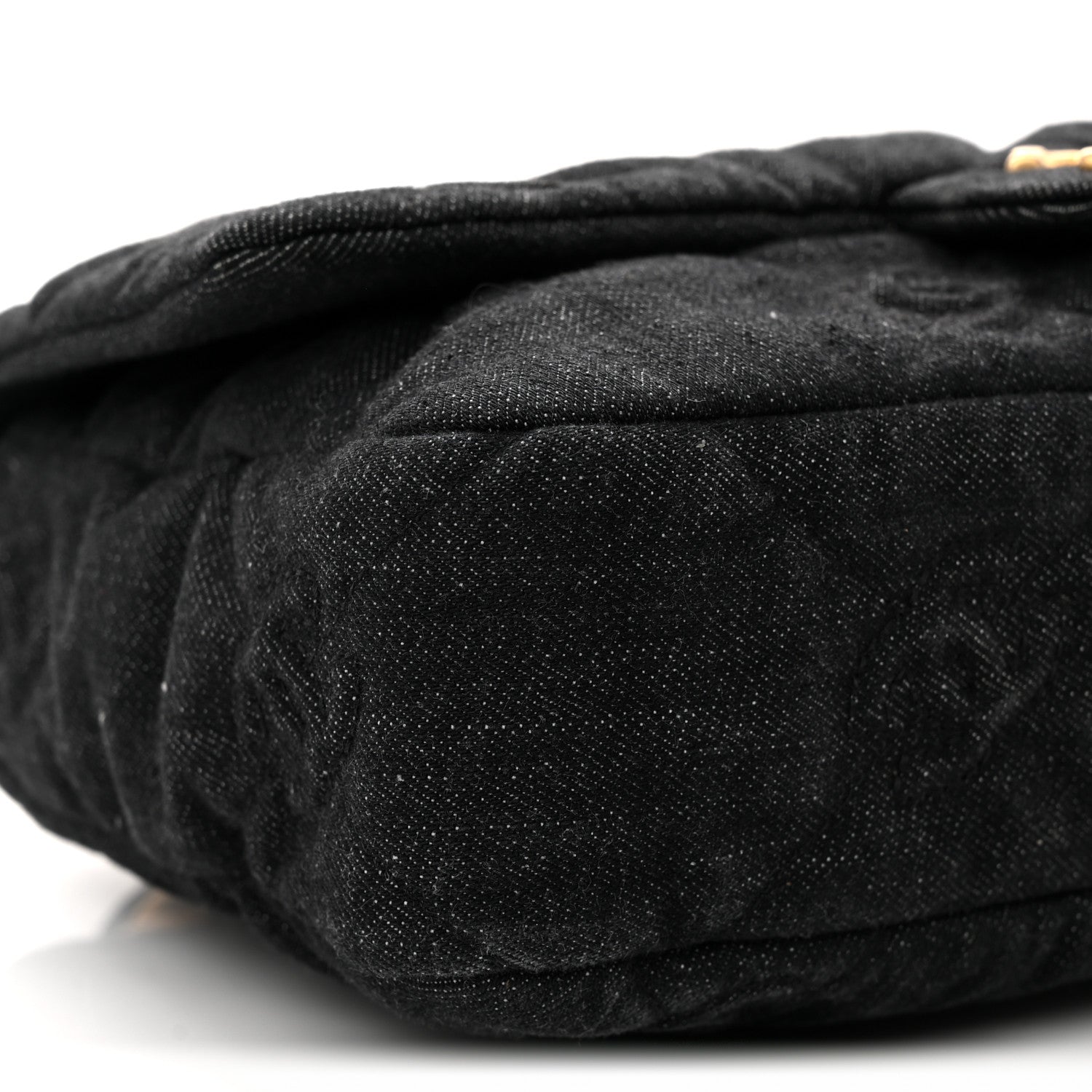 Denim Quilted Medium Funky Town Flap Black