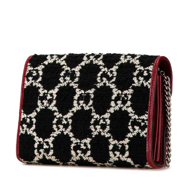 Gucci Dionysus Tweed Leather Chain Shoulder Wallet